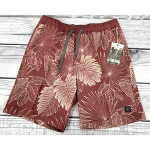 LINKSOUL STRETCH‎ SATURDAY GOLF SHORTS Men's Size Medium CAYENNE TROPICAL PRINT